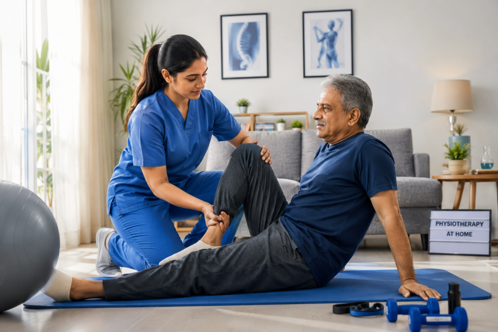 Professional physiotherapy at home for pain relief, rehabilitation and recovery by SK Healthcare At Home