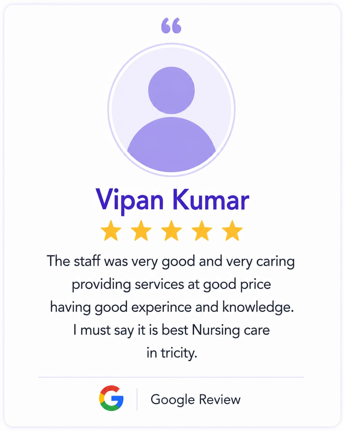 gGoogle Review by Vipan Kumar for SK Health Care at Home